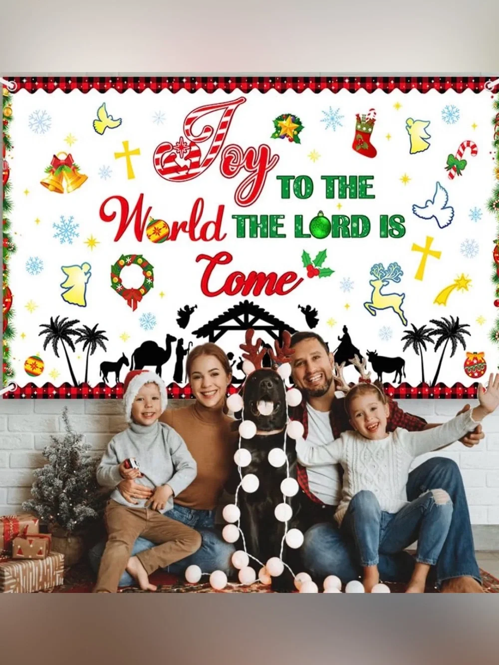 New Holiday 'Joy to the World' Decorative Wall Christmas Photography Backdrop